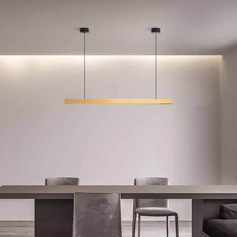 Industrial Wooden Beam Chandelier — Michelin-Starred Restaurant Ambiance