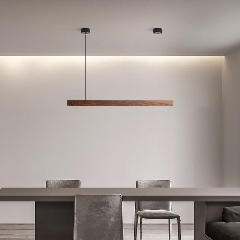 Industrial Wooden Beam Chandelier — Michelin-Starred Restaurant Ambiance