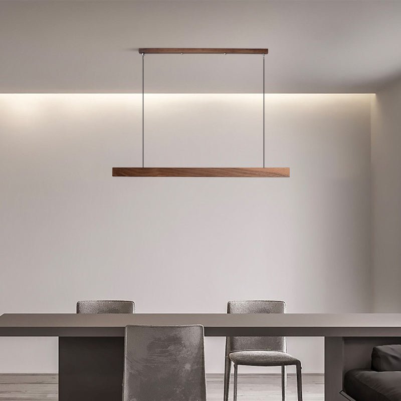 Industrial Wooden Beam Chandelier — Michelin-Starred Restaurant Ambiance