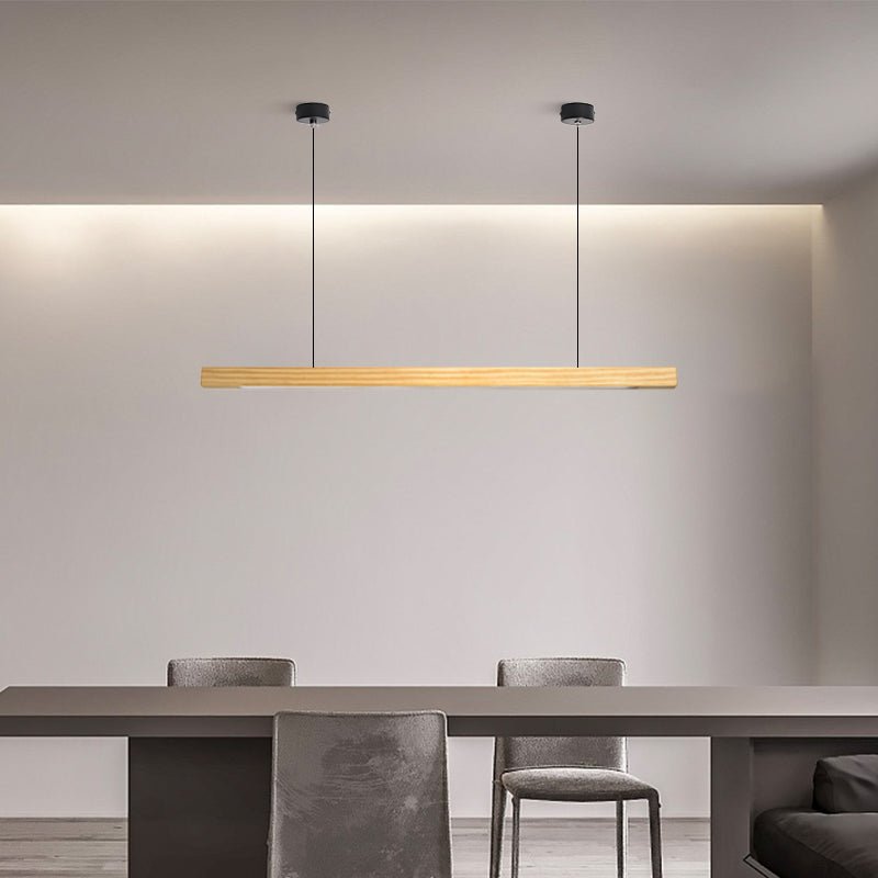 Industrial Wooden Beam Chandelier — Michelin-Starred Restaurant Ambiance
