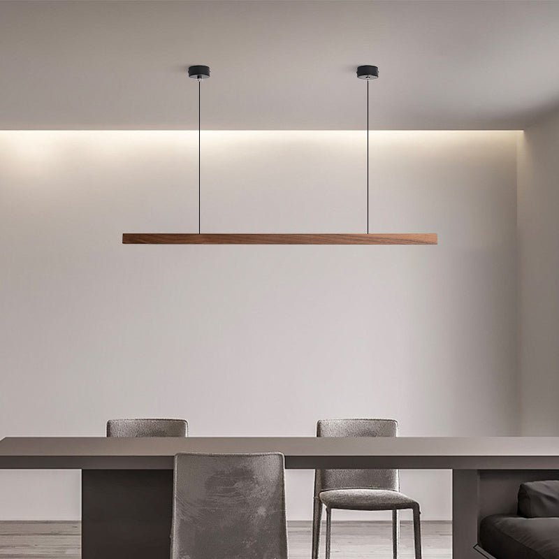 Industrial Wooden Beam Chandelier — Michelin-Starred Restaurant Ambiance