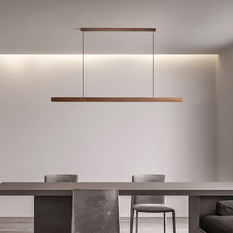 Industrial Wooden Beam Chandelier — Michelin-Starred Restaurant Ambiance