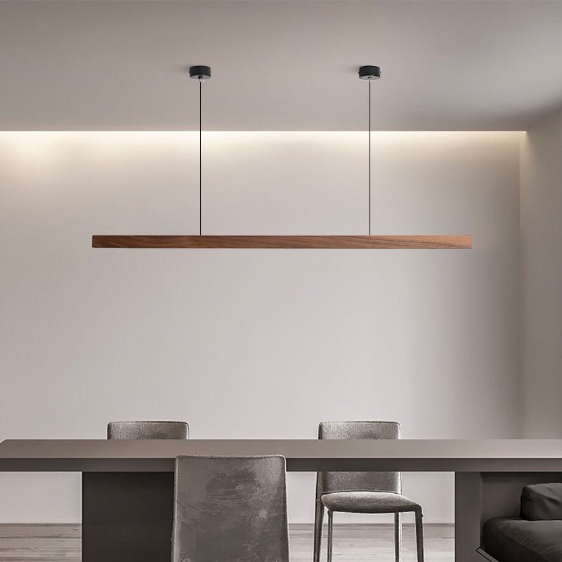 Industrial Wooden Beam Chandelier — Michelin-Starred Restaurant Ambiance