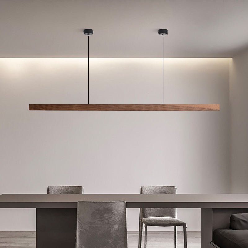 Industrial Wooden Beam Chandelier — Michelin-Starred Restaurant Ambiance