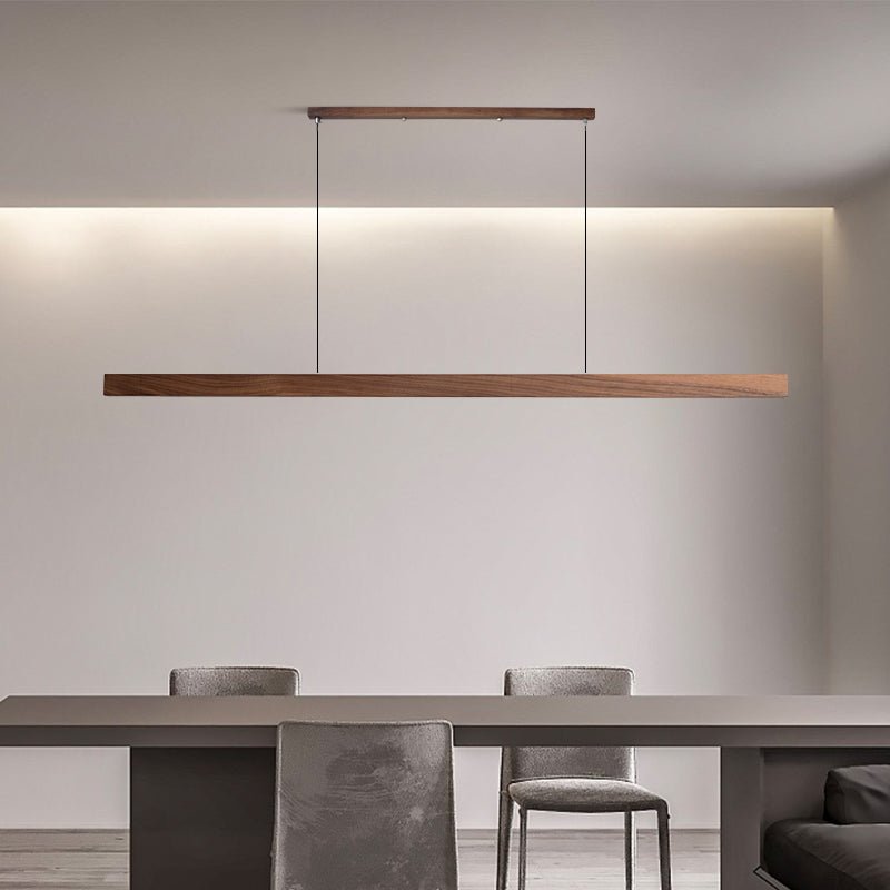 Industrial Wooden Beam Chandelier — Michelin-Starred Restaurant Ambiance
