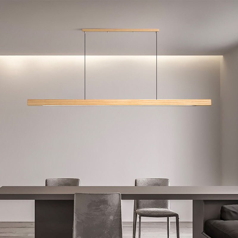 Industrial Wooden Beam Chandelier — Michelin-Starred Restaurant Ambiance