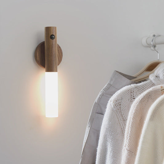 Lampe de Bureau à Détection de Mouvement — Bois & Verre