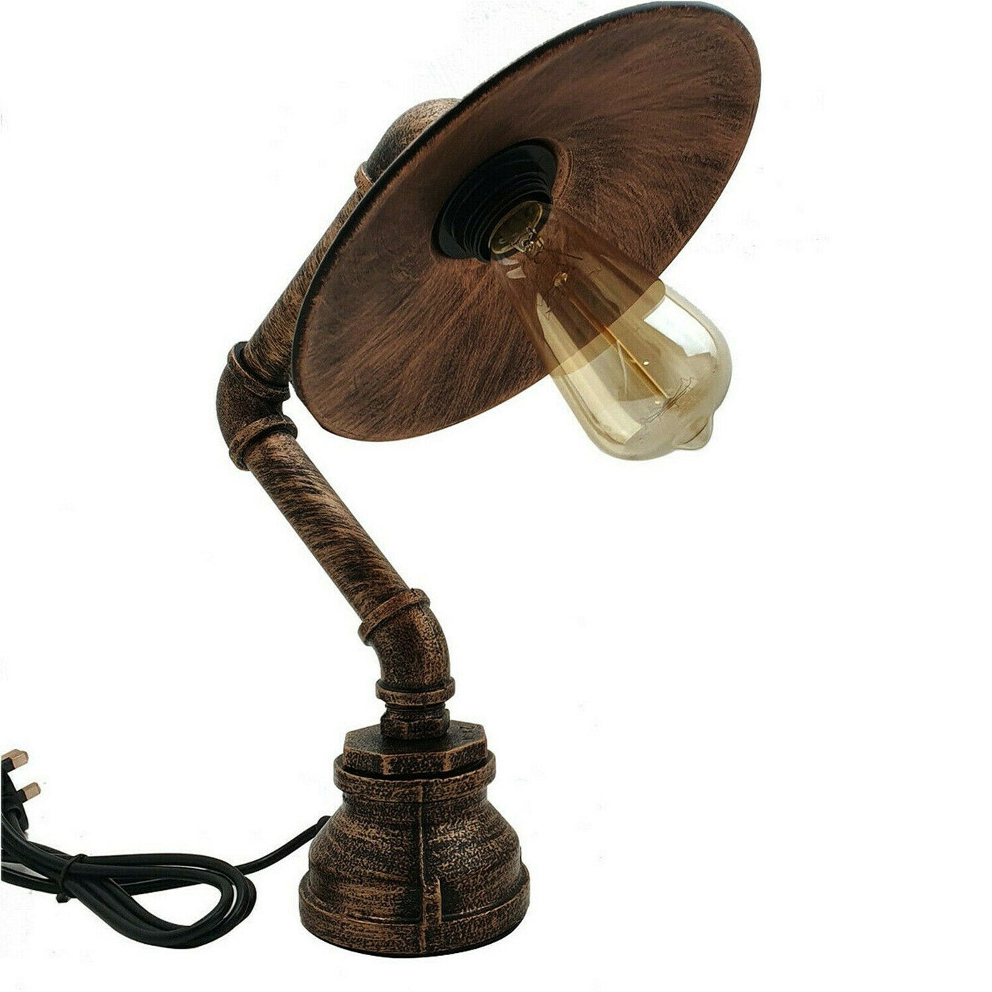 Lampe de Table Industrielle Steampunk – Éclairage Vintage Tuyauterie Métal