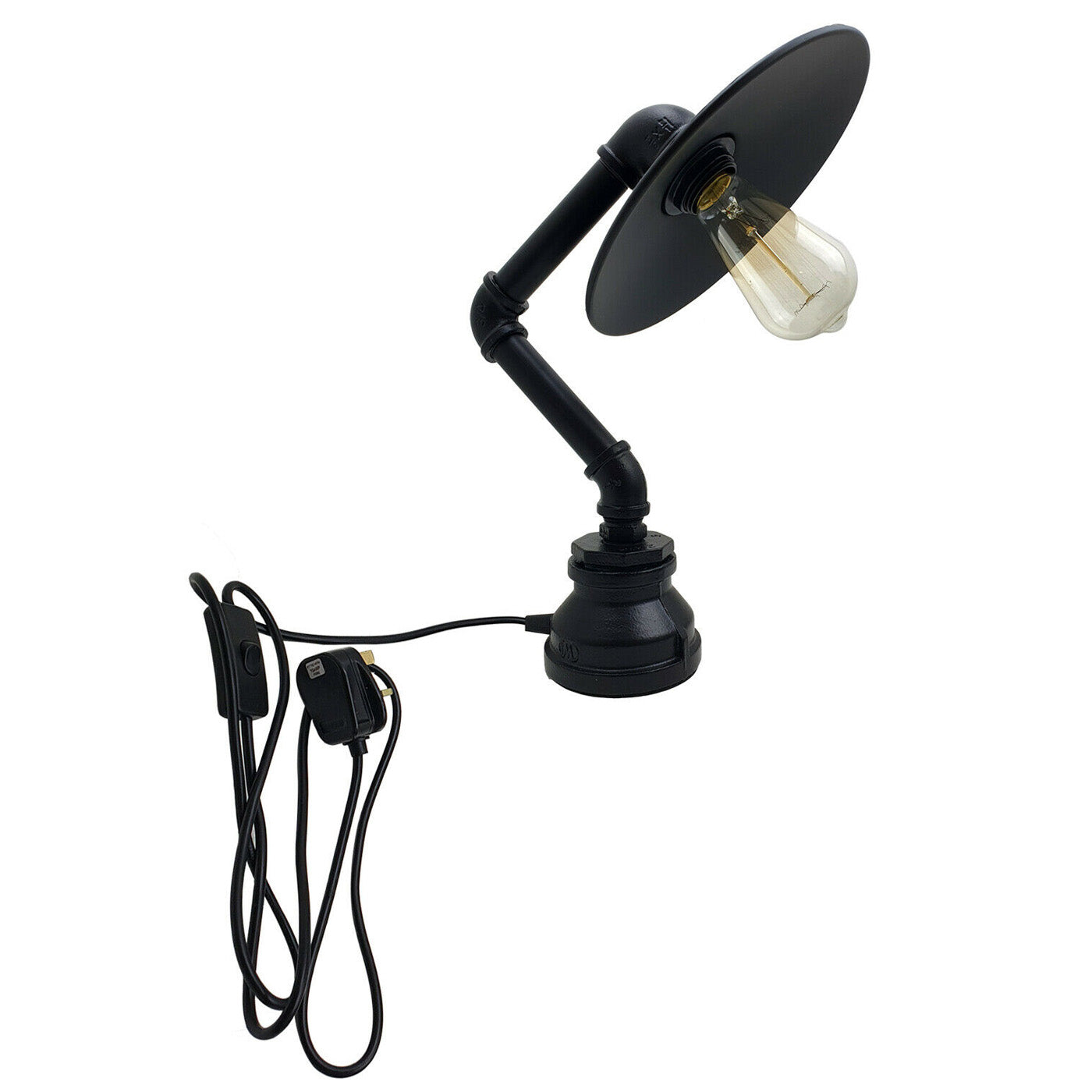 Lampe de Table Industrielle Steampunk – Éclairage Vintage Tuyauterie Métal