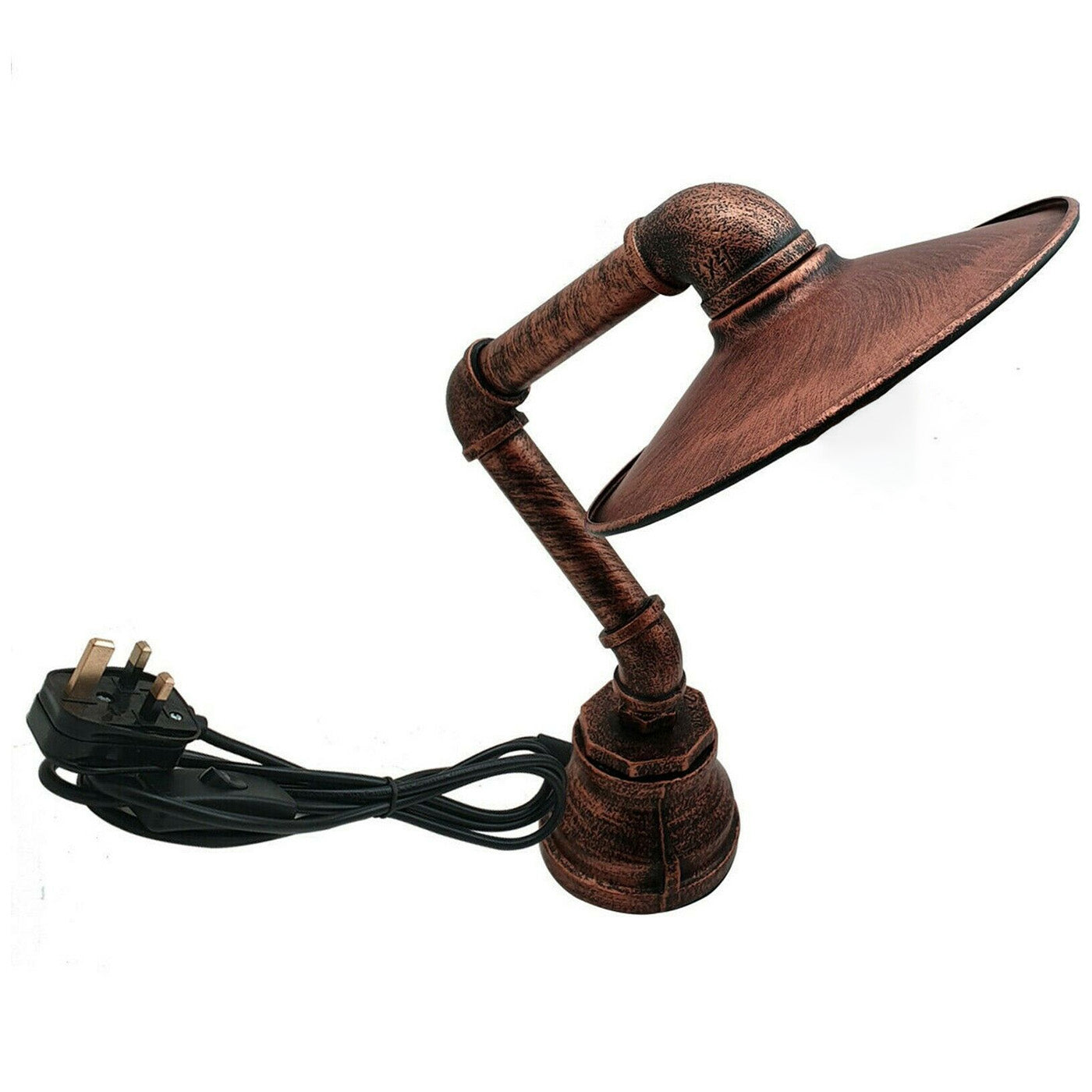 Lampe de Table Industrielle Steampunk – Éclairage Vintage Tuyauterie Métal