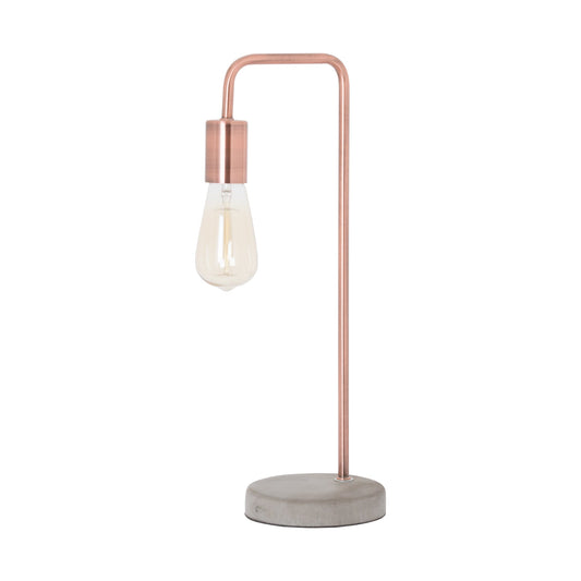 Lampe Industrielle en Cuivre & Socle en Pierre
