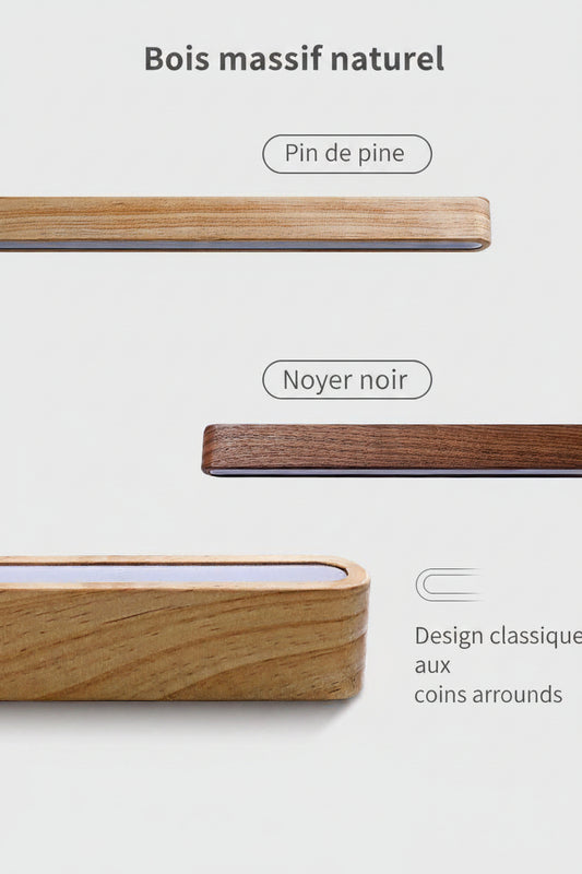 Applique Murale Linéaire Minimaliste — Aluminium & Bois