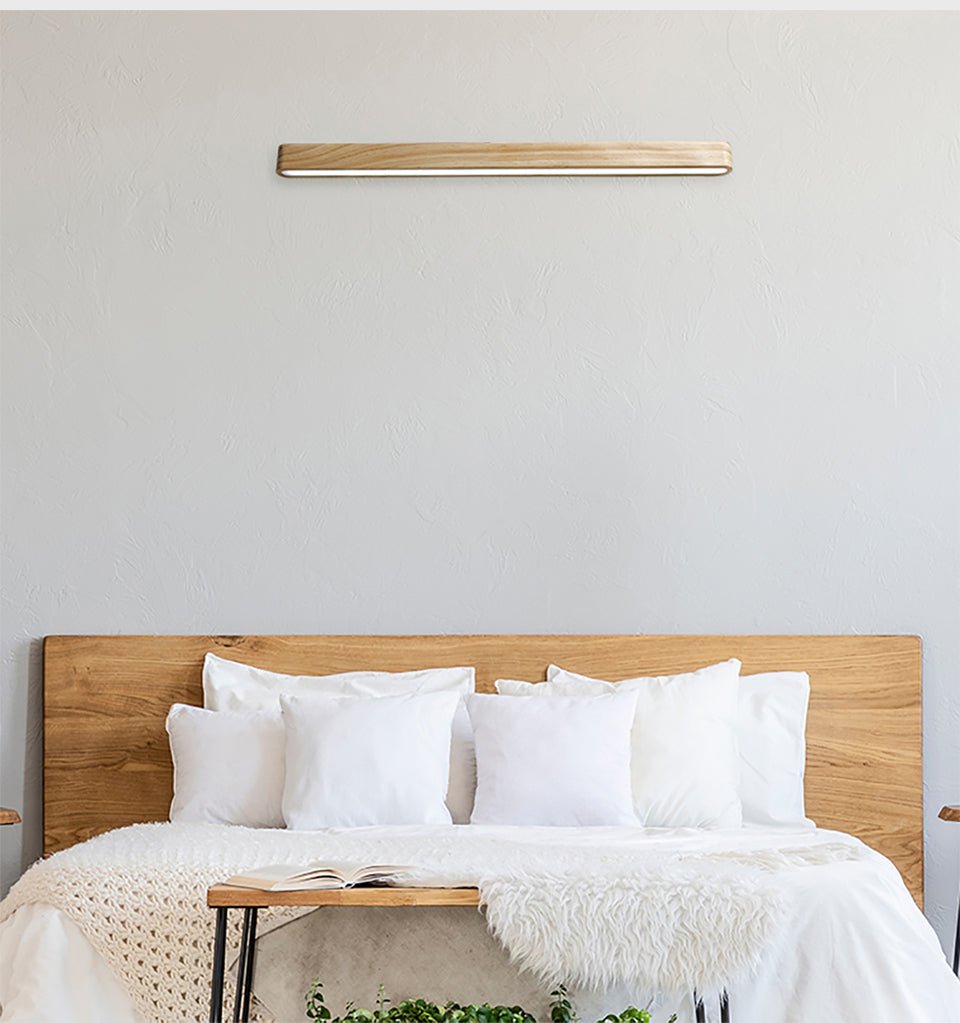 Applique Murale Linéaire Minimaliste — Aluminium & Bois