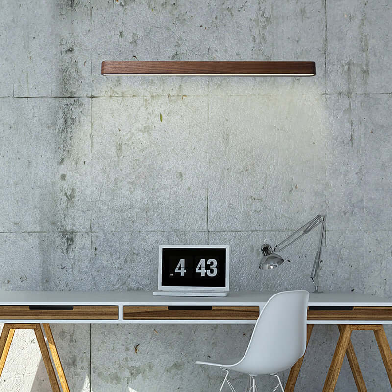 Applique Murale Linéaire Minimaliste — Aluminium & Bois